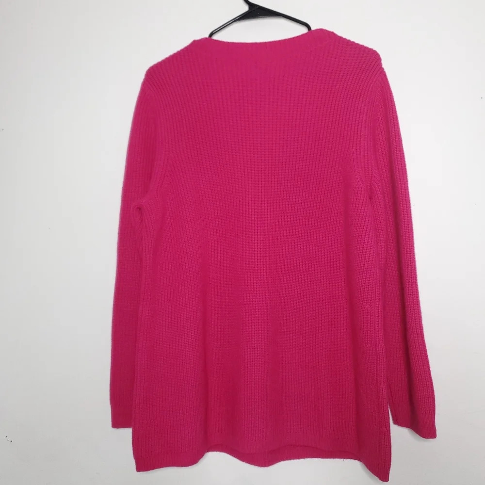 Talbots Plus Wool Blend Cable Knit Sweater Size 1X Pink Preppy Academia Barbie - Picture 8 of 9